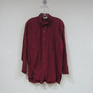 Chico's Linen Blend Snap Down Shirt Size Large EUC